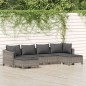 vidaXL 6-tlg. Garten-Lounge-Set mit Kissen Grau Poly Rattan vidaXL 6-tlg. Garten-Lounge-Set mit Kissen Grau Poly Rattan