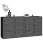 vidaXL Sideboards 2 Stk. Schwarz Holzwerkstoff vidaXL Sideboards 2 Stk. Schwarz Holzwerkstoff