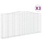 vidaXL Gabionen mit Hochbogen 3 Stk. 400x30x180/200cm Verzinktes Eisen vidaXL Gabionen mit Hochbogen 3 Stk. 400x30x180/200cm Verzinktes Eisen