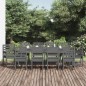 vidaXL 11-tlg. Garten-Essgruppe Grau Massivholz Kiefer