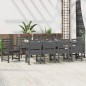 vidaXL 11-tlg. Garten-Essgruppe Grau Massivholz Kiefer