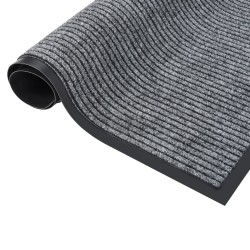 vidaXL Fußmatte Gestreift Grau 60x80 cm