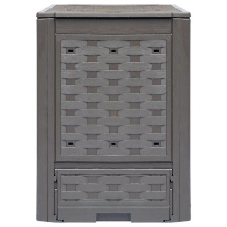 Gartenkomposter 2 Stk. Braun 60x60x83cm 600 L Kunststoff Rattan