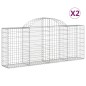 vidaXL Gabionen mit Hochbogen 2 Stk. 200x30x80/100 cm Verzinktes Eisen vidaXL Gabionen mit Hochbogen 2 Stk. 200x30x80/100 cm Verzinktes Eisen