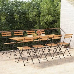 vidaXL Bistrostühle 8 Stk. Klappbar Massivholz Teak und Stahl