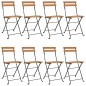 vidaXL Bistrostühle 8 Stk. Klappbar Massivholz Teak und Stahl vidaXL Bistrostühle 8 Stk. Klappbar Massivholz Teak und Stahl