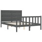 vidaXL Massivholzbett mit Kopfteil Grau 120x200 cm vidaXL Massivholzbett mit Kopfteil Grau 120x200 cm