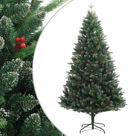vidaXL Künstlicher Weihnachtsbaum Klappbar mit Roten Beeren 240 cm