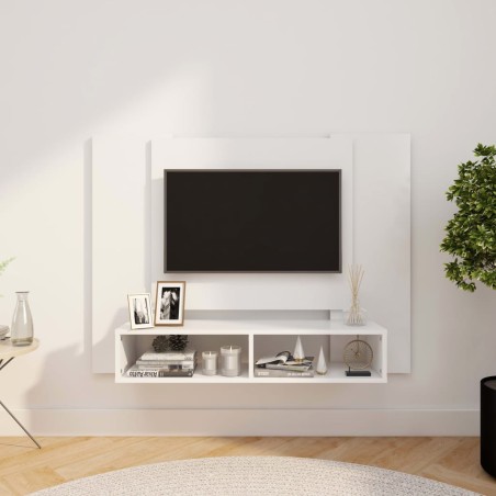 vidaXL TV-Wandschrank Weiß 120x23,5x90 cm Holzwerkstoff