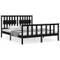 vidaXL Massivholzbett mit Kopfteil Schwarz 160x200 cm vidaXL Massivholzbett mit Kopfteil Schwarz 160x200 cm