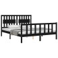 vidaXL Massivholzbett mit Kopfteil Schwarz 160x200 cm vidaXL Massivholzbett mit Kopfteil Schwarz 160x200 cm