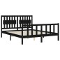 vidaXL Massivholzbett mit Kopfteil Schwarz 160x200 cm vidaXL Massivholzbett mit Kopfteil Schwarz 160x200 cm