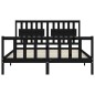 vidaXL Massivholzbett mit Kopfteil Schwarz 160x200 cm vidaXL Massivholzbett mit Kopfteil Schwarz 160x200 cm