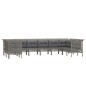 vidaXL 10-tlg. Garten-Lounge-Set mit Kissen Grau Poly Rattan vidaXL 10-tlg. Garten-Lounge-Set mit Kissen Grau Poly Rattan