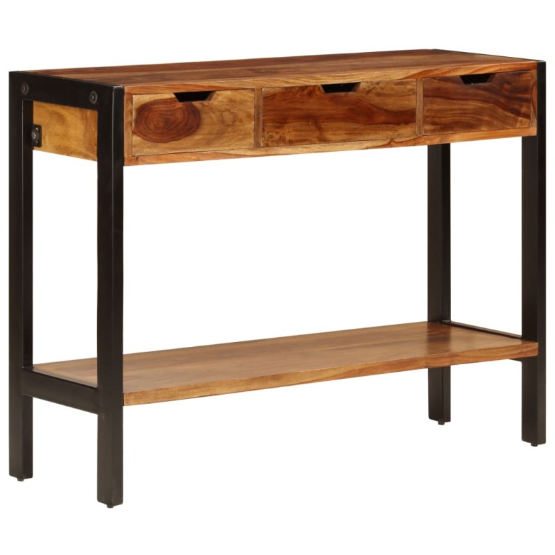 vidaXL Sideboard mit 3 Schubladen 110x35x75 cm Massivholz Palisander vidaXL Sideboard mit 3 Schubladen 110x35x75 cm Massivholz Palisander