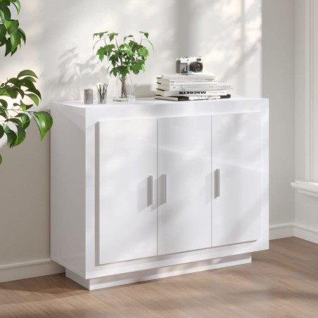 vidaXL Sideboard Hochglanz-Weiß 92x35x75 cm Holzwerkstoff