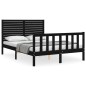 vidaXL Massivholzbett mit Kopfteil Schwarz 140x200 cm vidaXL Massivholzbett mit Kopfteil Schwarz 140x200 cm