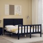 vidaXL Massivholzbett mit Kopfteil Schwarz 140x200 cm vidaXL Massivholzbett mit Kopfteil Schwarz 140x200 cm