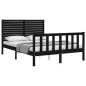 vidaXL Massivholzbett mit Kopfteil Schwarz 140x200 cm vidaXL Massivholzbett mit Kopfteil Schwarz 140x200 cm