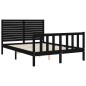 vidaXL Massivholzbett mit Kopfteil Schwarz 140x200 cm vidaXL Massivholzbett mit Kopfteil Schwarz 140x200 cm