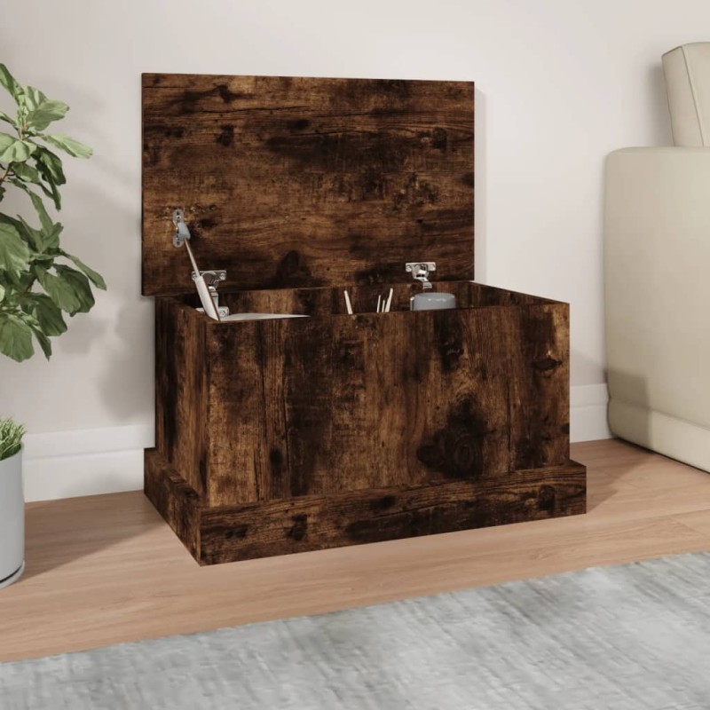 vidaXL Truhe Räuchereiche 50x30x28 cm Holzwerkstoff vidaXL Truhe Räuchereiche 50x30x28 cm Holzwerkstoff