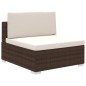 vidaXL 6-tlg. Garten-Lounge-Set mit Auflagen Poly Rattan Braun vidaXL 6-tlg. Garten-Lounge-Set mit Auflagen Poly Rattan Braun