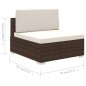 vidaXL 6-tlg. Garten-Lounge-Set mit Auflagen Poly Rattan Braun vidaXL 6-tlg. Garten-Lounge-Set mit Auflagen Poly Rattan Braun