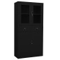 vidaXL Büroschrank Schwarz 90x40x180 cm Stahl und Hartglas vidaXL Büroschrank Schwarz 90x40x180 cm Stahl und Hartglas