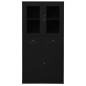 vidaXL Büroschrank Schwarz 90x40x180 cm Stahl und Hartglas vidaXL Büroschrank Schwarz 90x40x180 cm Stahl und Hartglas