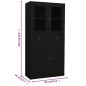 vidaXL Büroschrank Schwarz 90x40x180 cm Stahl und Hartglas vidaXL Büroschrank Schwarz 90x40x180 cm Stahl und Hartglas