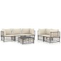 vidaXL 6-tlg. Garten-Lounge-Set mit Kissen Anthrazit Poly Rattan vidaXL 6-tlg. Garten-Lounge-Set mit Kissen Anthrazit Poly Rattan
