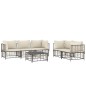 vidaXL 6-tlg. Garten-Lounge-Set mit Kissen Anthrazit Poly Rattan vidaXL 6-tlg. Garten-Lounge-Set mit Kissen Anthrazit Poly Rattan