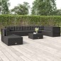 vidaXL 9-tlg. Garten-Lounge-Set mit Kissen Schwarz Poly Rattan vidaXL 9-tlg. Garten-Lounge-Set mit Kissen Schwarz Poly Rattan
