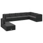 vidaXL 9-tlg. Garten-Lounge-Set mit Kissen Schwarz Poly Rattan vidaXL 9-tlg. Garten-Lounge-Set mit Kissen Schwarz Poly Rattan