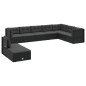 vidaXL 9-tlg. Garten-Lounge-Set mit Kissen Schwarz Poly Rattan vidaXL 9-tlg. Garten-Lounge-Set mit Kissen Schwarz Poly Rattan