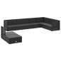vidaXL 9-tlg. Garten-Lounge-Set mit Kissen Schwarz Poly Rattan vidaXL 9-tlg. Garten-Lounge-Set mit Kissen Schwarz Poly Rattan