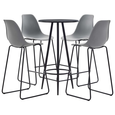 5-tlg. Bar-Set Kunststoff Grau