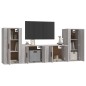 vidaXL 4-tlg. TV-Schrank-Set Grau Sonoma Holzwerkstoff vidaXL 4-tlg. TV-Schrank-Set Grau Sonoma Holzwerkstoff
