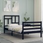 vidaXL Massivholzbett mit Kopfteil Schwarz 100x200 cm vidaXL Massivholzbett mit Kopfteil Schwarz 100x200 cm