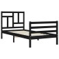 vidaXL Massivholzbett mit Kopfteil Schwarz 100x200 cm vidaXL Massivholzbett mit Kopfteil Schwarz 100x200 cm