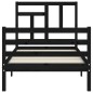 vidaXL Massivholzbett mit Kopfteil Schwarz 100x200 cm vidaXL Massivholzbett mit Kopfteil Schwarz 100x200 cm
