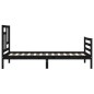vidaXL Massivholzbett mit Kopfteil Schwarz 100x200 cm vidaXL Massivholzbett mit Kopfteil Schwarz 100x200 cm