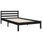 vidaXL Massivholzbett mit Kopfteil Schwarz 100x200 cm vidaXL Massivholzbett mit Kopfteil Schwarz 100x200 cm