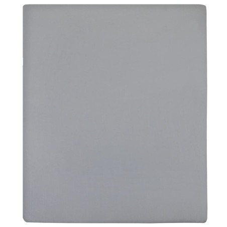 vidaXL Spannbettlaken 2 Stk. Jersey Grau 160x200 cm Baumwolle