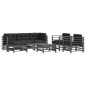 vidaXL 7-tlg. Garten-Lounge-Set mit Kissen Grau Massivholz vidaXL 7-tlg. Garten-Lounge-Set mit Kissen Grau Massivholz