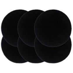 vidaXL Tischsets 6 Stk. Uni Schwarz 38 cm Rund Baumwolle 