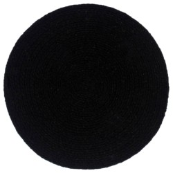 vidaXL Tischsets 6 Stk. Uni Schwarz 38 cm Rund Baumwolle 