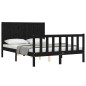 vidaXL Massivholzbett mit Kopfteil Schwarz 140x190 cm vidaXL Massivholzbett mit Kopfteil Schwarz 140x190 cm