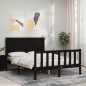 vidaXL Massivholzbett mit Kopfteil Schwarz 140x190 cm vidaXL Massivholzbett mit Kopfteil Schwarz 140x190 cm