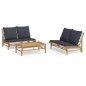 vidaXL 3-tlg. Garten-Lounge-Set mit Dunkelgrauen Kissen Bambus vidaXL 3-tlg. Garten-Lounge-Set mit Dunkelgrauen Kissen Bambus